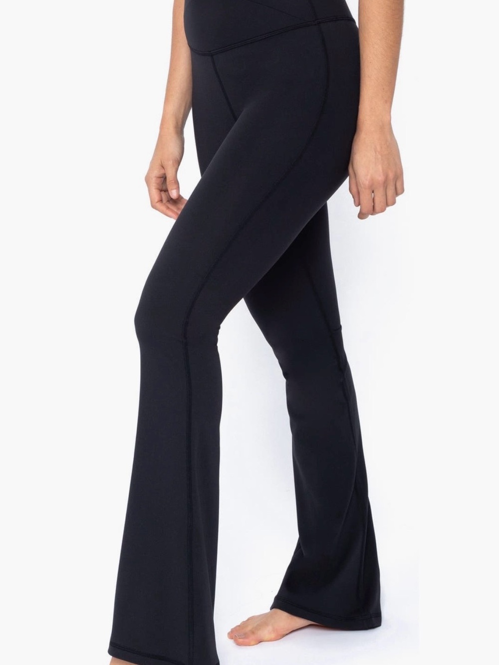 NWT 90 Degree by Reflex High-Waist Black Flared Active Leggings